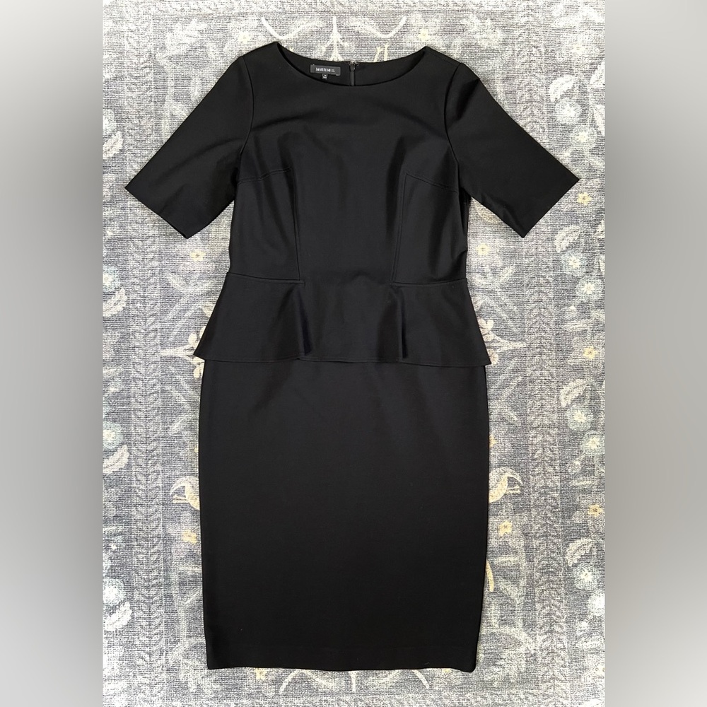 Lafayette 148 New York Black Peplum Sheath Dress
